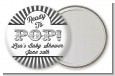 Ready To Pop Gray Stripes - Personalized Baby Shower Pocket Mirror Favors thumbnail