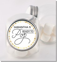 Ready To Pop Metallic Dots - Personalized Baby Shower Candy Jar