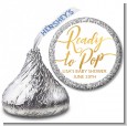 Ready To Pop Metallic - Hershey Kiss Baby Shower Sticker Labels thumbnail