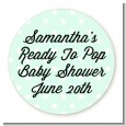 Ready To Pop Pastel Polka Dots - Round Personalized Baby Shower Sticker Labels thumbnail