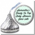 Ready To Pop Pastel Polka Dots - Hershey Kiss Baby Shower Sticker Labels thumbnail