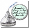 Ready To Pop Pastel Polka Dots - Hershey Kiss Baby Shower Sticker Labels thumbnail