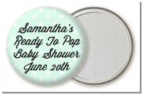 Ready To Pop Pastel Polka Dots - Personalized Baby Shower Pocket Mirror Favors