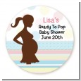 Ready To Pop Pastel Stripes and Dots - Round Personalized Baby Shower Sticker Labels thumbnail