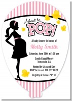 Ready To Pop Pink - Baby Shower Shaped Invitations