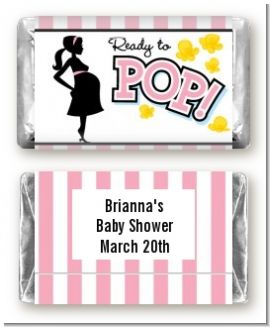 Ready To Pop Pink - Personalized Baby Shower Mini Candy Bar Wrappers