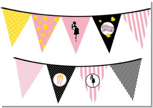 Ready To Pop Pink - Baby Shower Themed Pennant Set