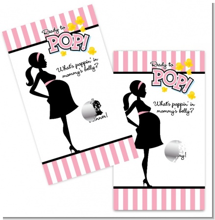 Ready To Pop Pink - Baby Shower Scratch Off Game Tickets