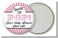 Ready To Pop Pink Stripes - Personalized Baby Shower Pocket Mirror Favors thumbnail