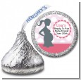 Ready To Pop Pink with white dots - Hershey Kiss Baby Shower Sticker Labels thumbnail