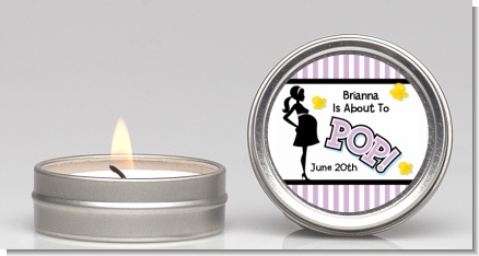 Ready To Pop Purple - Baby Shower Candle Favors