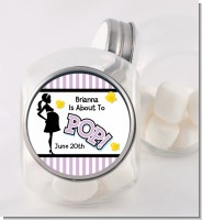 Ready To Pop Purple - Personalized Baby Shower Candy Jar