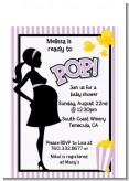 Ready To Pop Purple - Baby Shower Petite Invitations