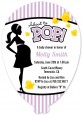 Ready To Pop Purple - Baby Shower Shaped Invitations thumbnail