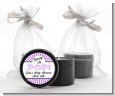 Ready To Pop Purple Stripes - Baby Shower Black Candle Tin Favors thumbnail