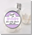 Ready To Pop Purple Stripes - Personalized Baby Shower Candy Jar thumbnail