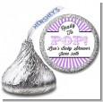 Ready To Pop Purple Stripes - Hershey Kiss Baby Shower Sticker Labels thumbnail