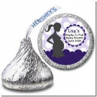 Ready To Pop Purple with white dots - Hershey Kiss Baby Shower Sticker Labels