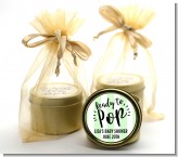 Ready To Pop Stripes - Baby Shower Gold Tin Candle Favors
