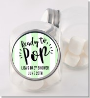 Ready To Pop Stripes - Personalized Baby Shower Candy Jar