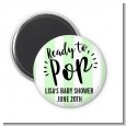Ready To Pop Stripes - Personalized Baby Shower Magnet Favors thumbnail