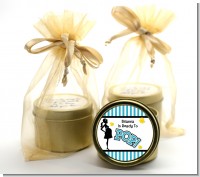 Ready To Pop Teal - Baby Shower Gold Tin Candle Favors