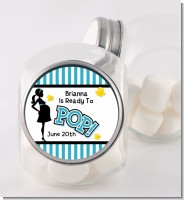 Ready To Pop Teal - Personalized Baby Shower Candy Jar