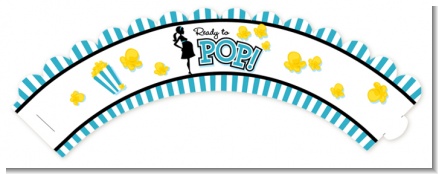 Ready To Pop Teal - Baby Shower Cupcake Wrappers