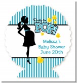 Ready To Pop Teal - Personalized Baby Shower Centerpiece Stand