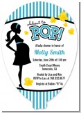 Ready To Pop Teal - Baby Shower Shaped Invitations