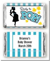 Ready To Pop Teal - Personalized Baby Shower Mini Candy Bar Wrappers