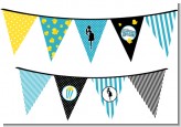 Ready To Pop Teal - Baby Shower Themed Pennant Set