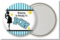 Ready To Pop Teal - Personalized Baby Shower Pocket Mirror Favors