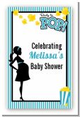 Ready To Pop Teal - Custom Large Rectangle Baby Shower Sticker/Labels