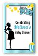 Ready To Pop Teal - Custom Large Rectangle Baby Shower Sticker/Labels thumbnail