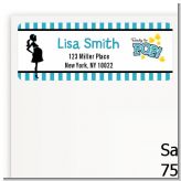 Ready To Pop Teal - Baby Shower Return Address Labels