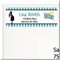 Ready To Pop Teal - Baby Shower Return Address Labels