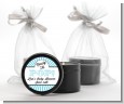 Ready To Pop Teal Stripes - Baby Shower Black Candle Tin Favors thumbnail