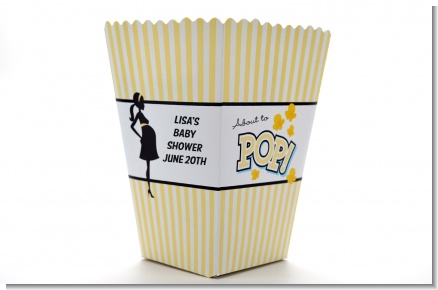 Ready To Pop Yellow - Personalized Baby Shower Popcorn Boxes