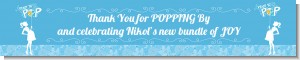 She's Ready To Pop Blue - Personalized Baby Shower Banners