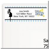 Ready To Pop Blue - Baby Shower Return Address Labels