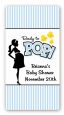 Ready To Pop Blue - Custom Rectangle Baby Shower Sticker/Labels thumbnail