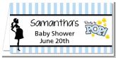 Ready To Pop Blue - Personalized Baby Shower Place Cards