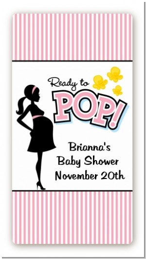 Ready To Pop Pink - Custom Rectangle Baby Shower Sticker/Labels