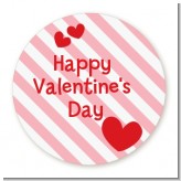 Red Hearts - Round Personalized Valentines Day Sticker Labels