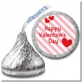 Red Hearts - Hershey Kiss Valentines Day Sticker Labels