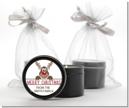 Reindeer - Christmas Black Candle Tin Favors