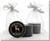 Reindeer Gold Glitter - Christmas Black Candle Tin Favors