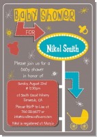 Retro Baby Theme - Baby Shower Invitations