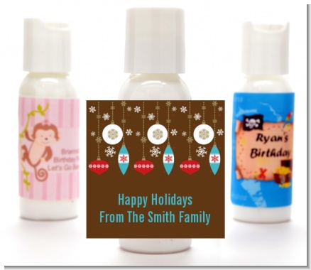 Retro Ornaments - Personalized Christmas Lotion Favors
